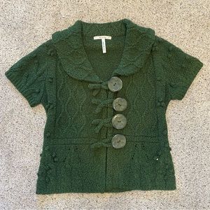 Boutique brand button front short sleeved sweater